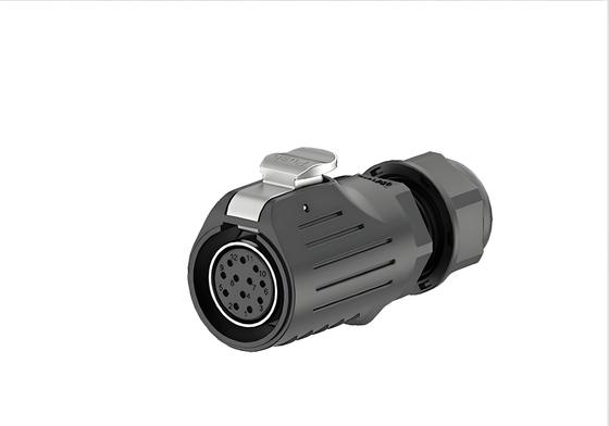 주문 LP20 12-Pin 5A Signal Flange Mount Waterproof Connector - Metal Shell, Plastic Interface, Solder Terminals 온라인 제조