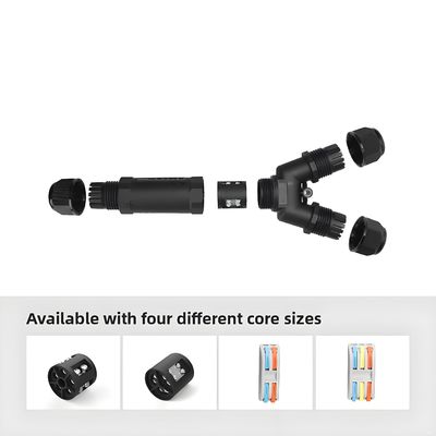 주문 M25T Port 2Pin Waterproof Connector 1 in 2 out Feed Through Splitter 온라인 제조