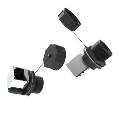 PA66 나일론 IP67 방수 신호 커넥터 90도 네트워크 케이블 항공 플러그