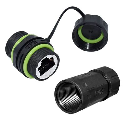 M20 RJ45 방수 커넥터 주황 합금 패널 타입 IP68 방수 네트워크 커넥터