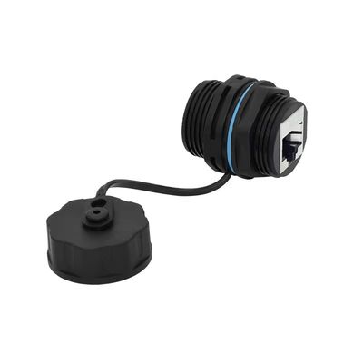 M23 RJ45 네트워크 방수 커넥터 패널 타입 직선 통과